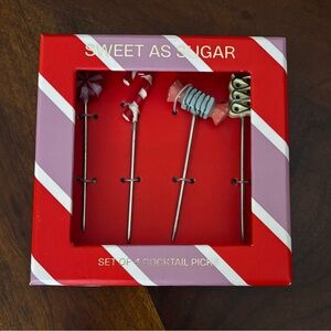 NEW Anthropologie Sweet as Sugar set of four holiday cocktail pics